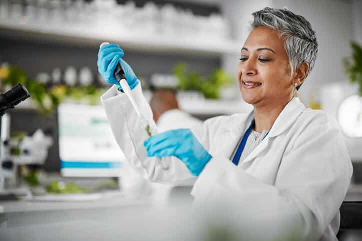 A female scientist in a laboratory after pharmaceutical training