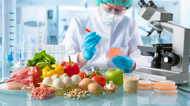 A food technologist in a lab after food technology training